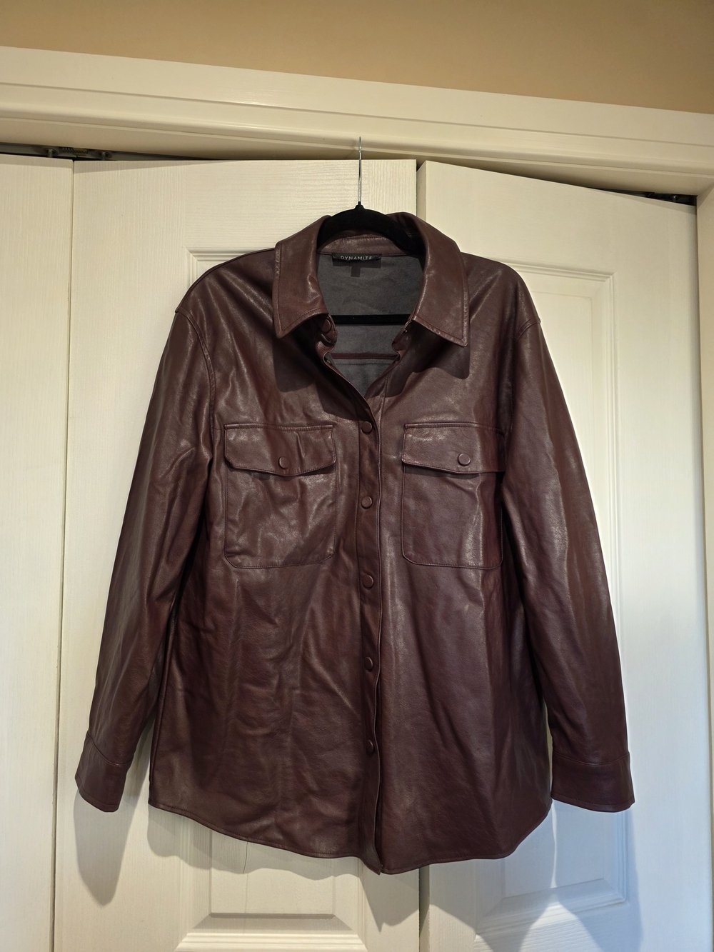 Women’s Leather Shacket - Purple Burgundy